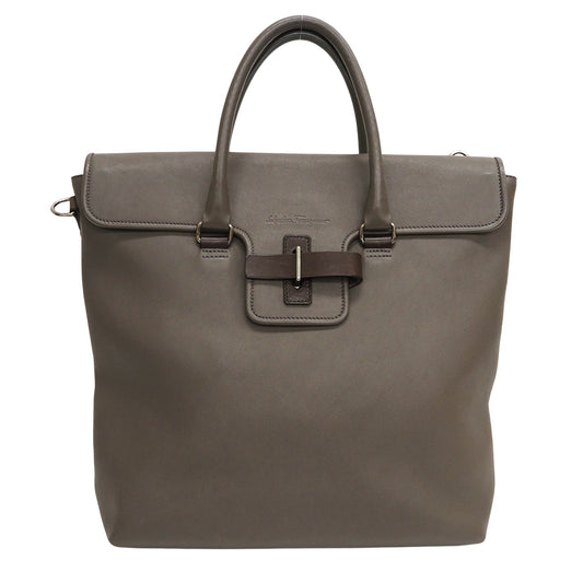 Salvatore Ferragamo Gray Leather Tote