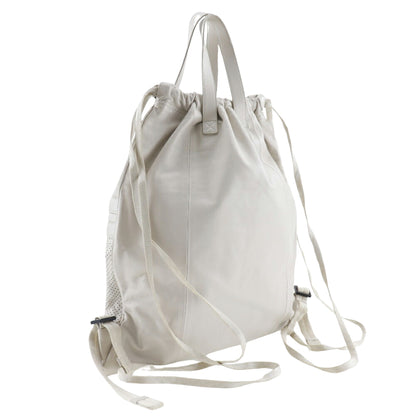 Bottega Veneta White Leather Backpack