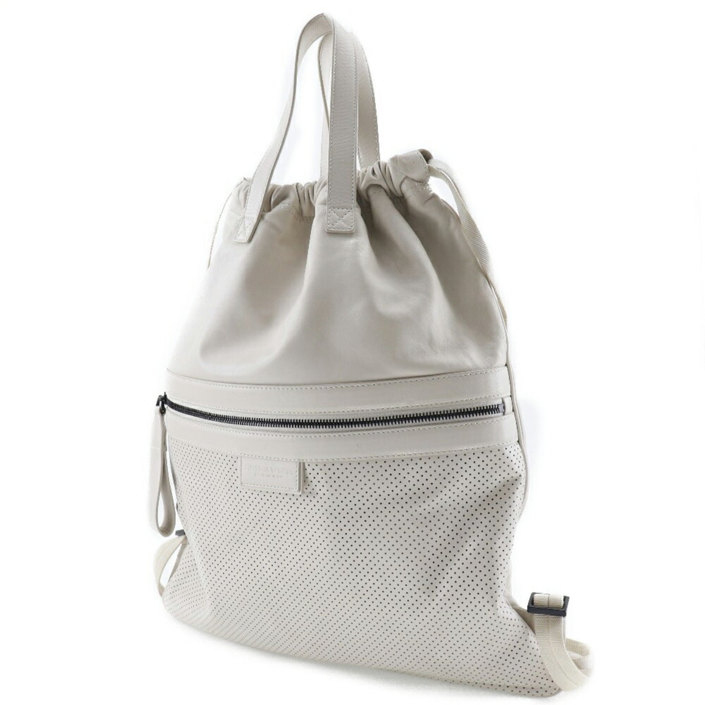 Bottega Veneta White Leather Backpack