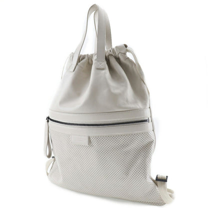 Bottega Veneta White Leather Backpack