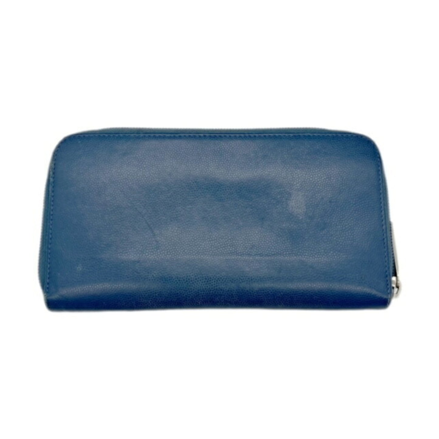 Chanel Blue Leather Long Portefeuille Zippé