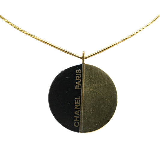 Chanel Enamel Round Pendant Long Necklace (20694)