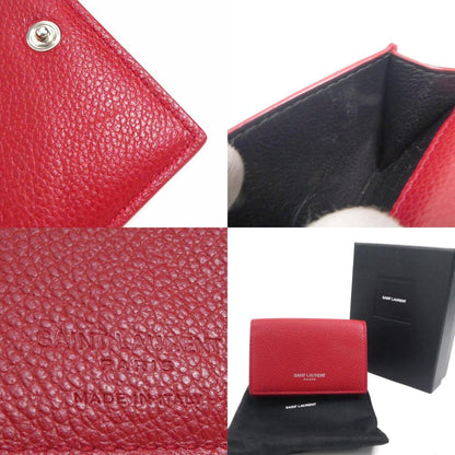 Saint Laurent Red Leather Wallet