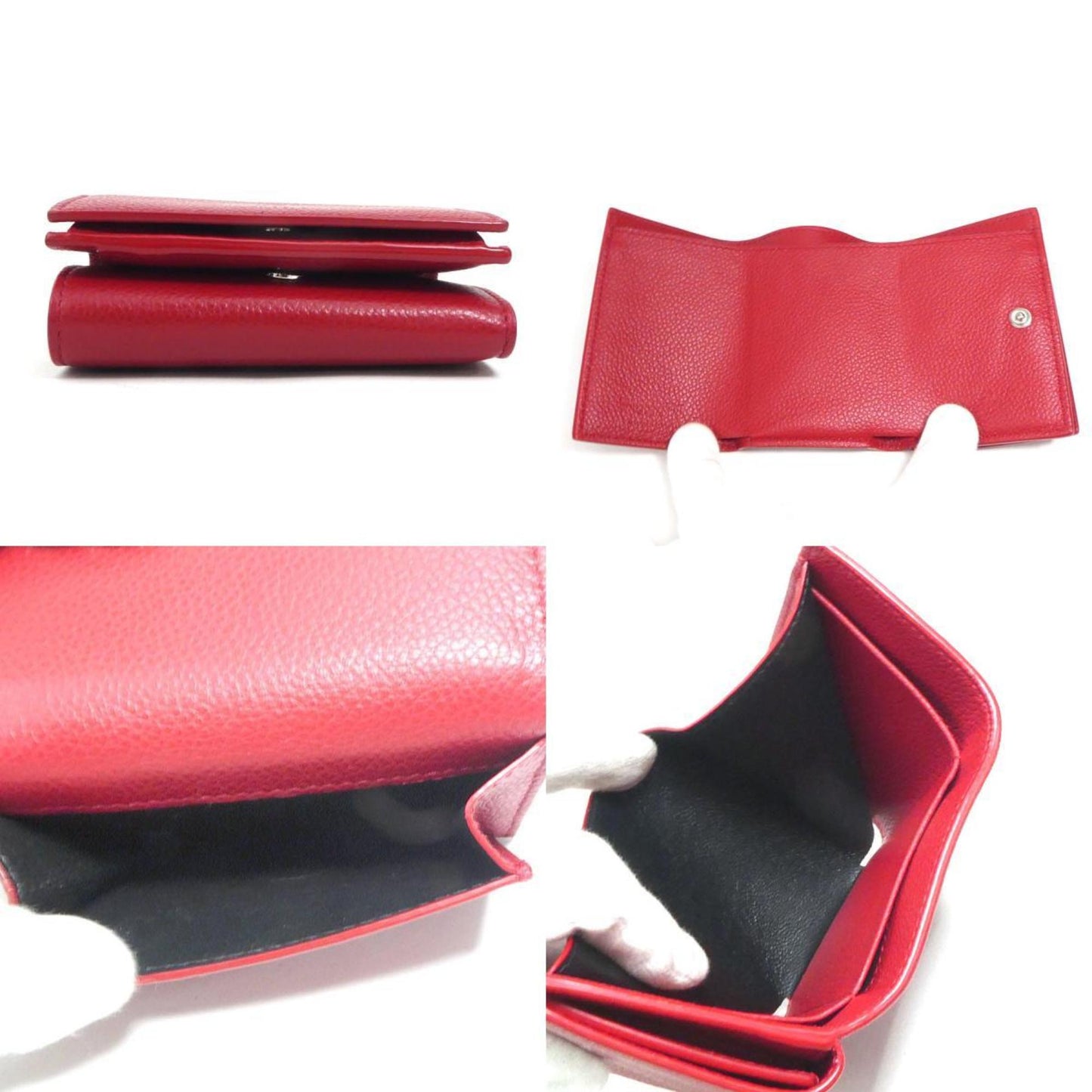 Saint Laurent Red Leather Wallet