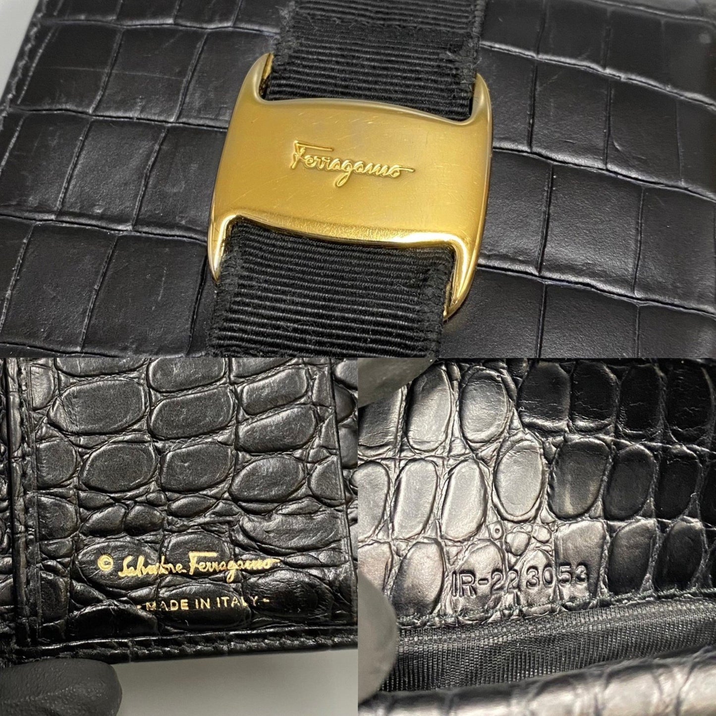 Salvatore Ferragamo Black Leather Vara