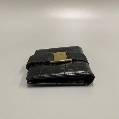 Salvatore Ferragamo Black Leather Vara