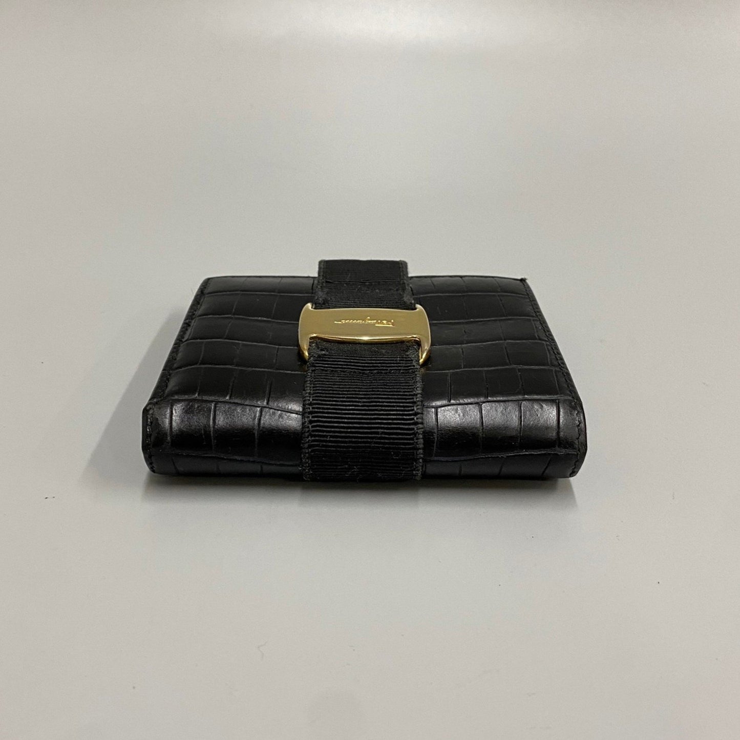 Salvatore Ferragamo Black Leather Vara