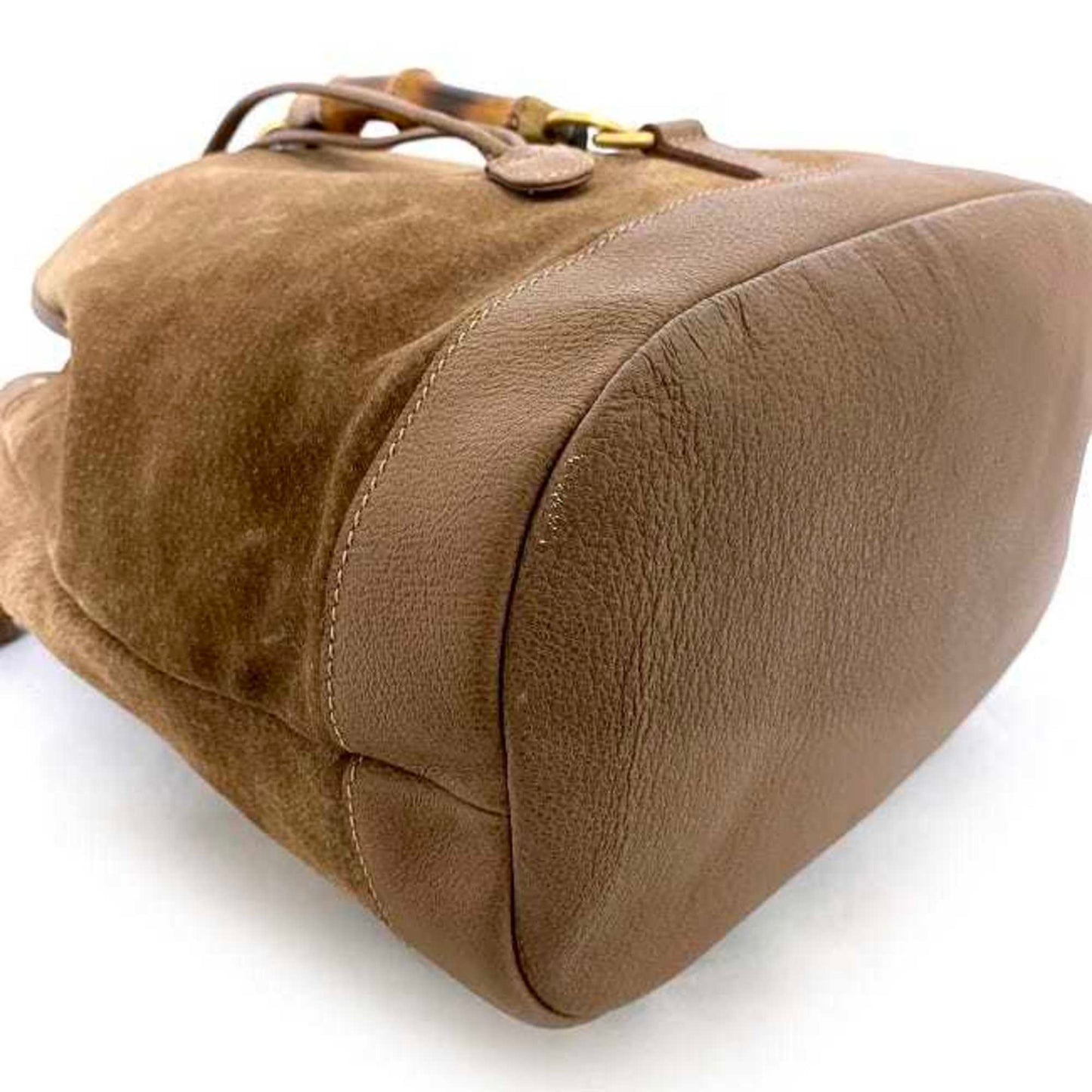 Gucci Brown Suede Bamboo