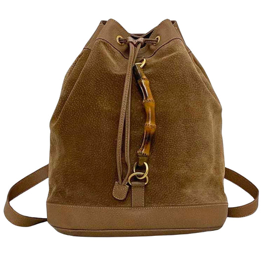 Gucci Brown Suede Bamboo