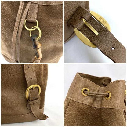 Gucci Brown Suede Bamboo