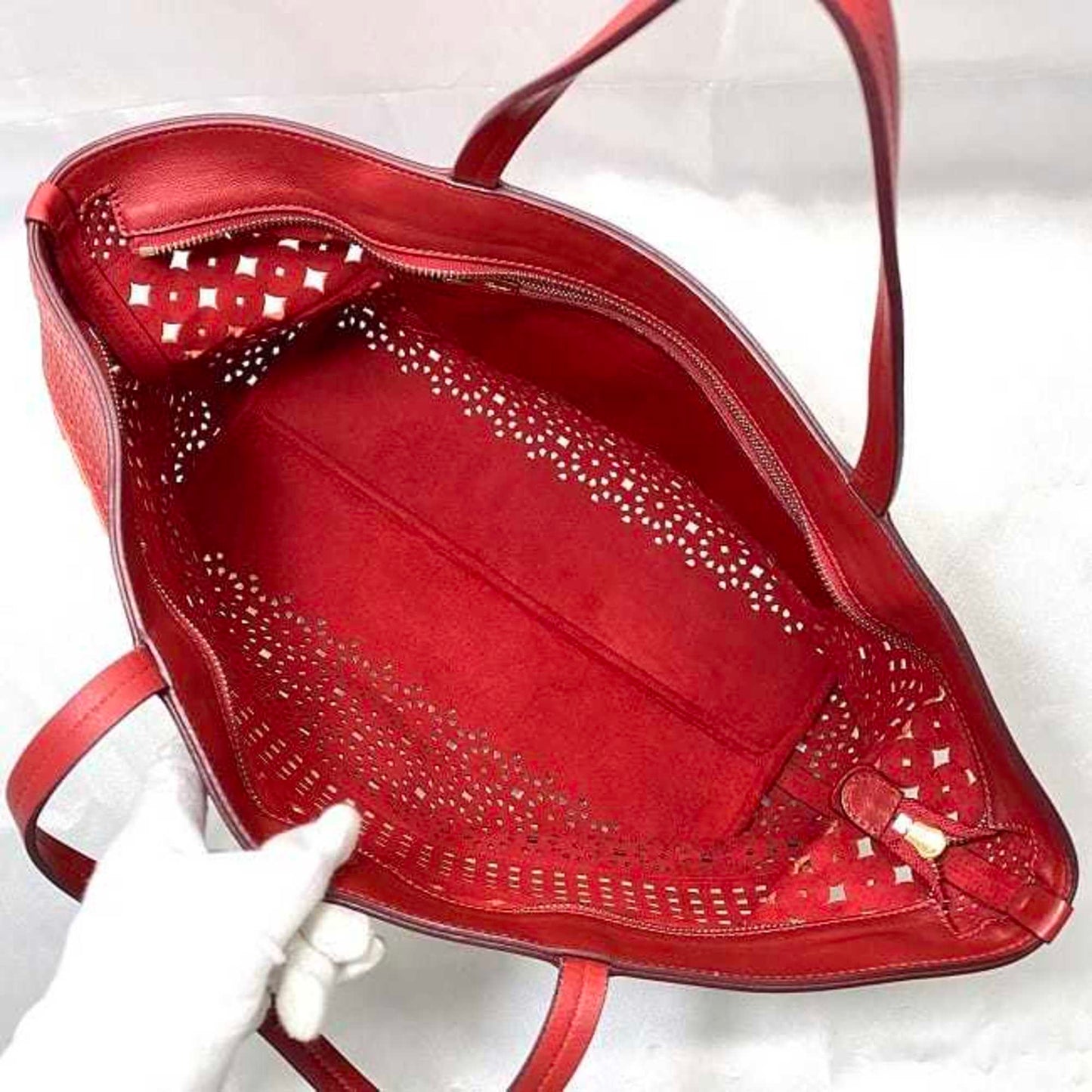 Salvatore Ferragamo Red Leather Gancini