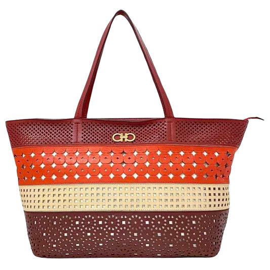Salvatore Ferragamo Red Leather Gancini