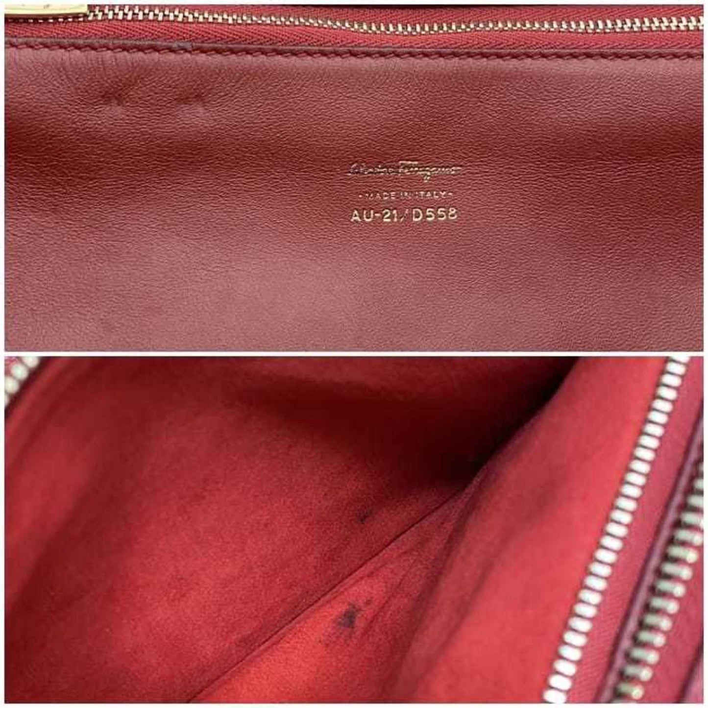 Salvatore Ferragamo Red Leather Gancini