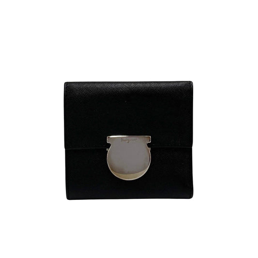 Salvatore Ferragamo Black Leather Wallet