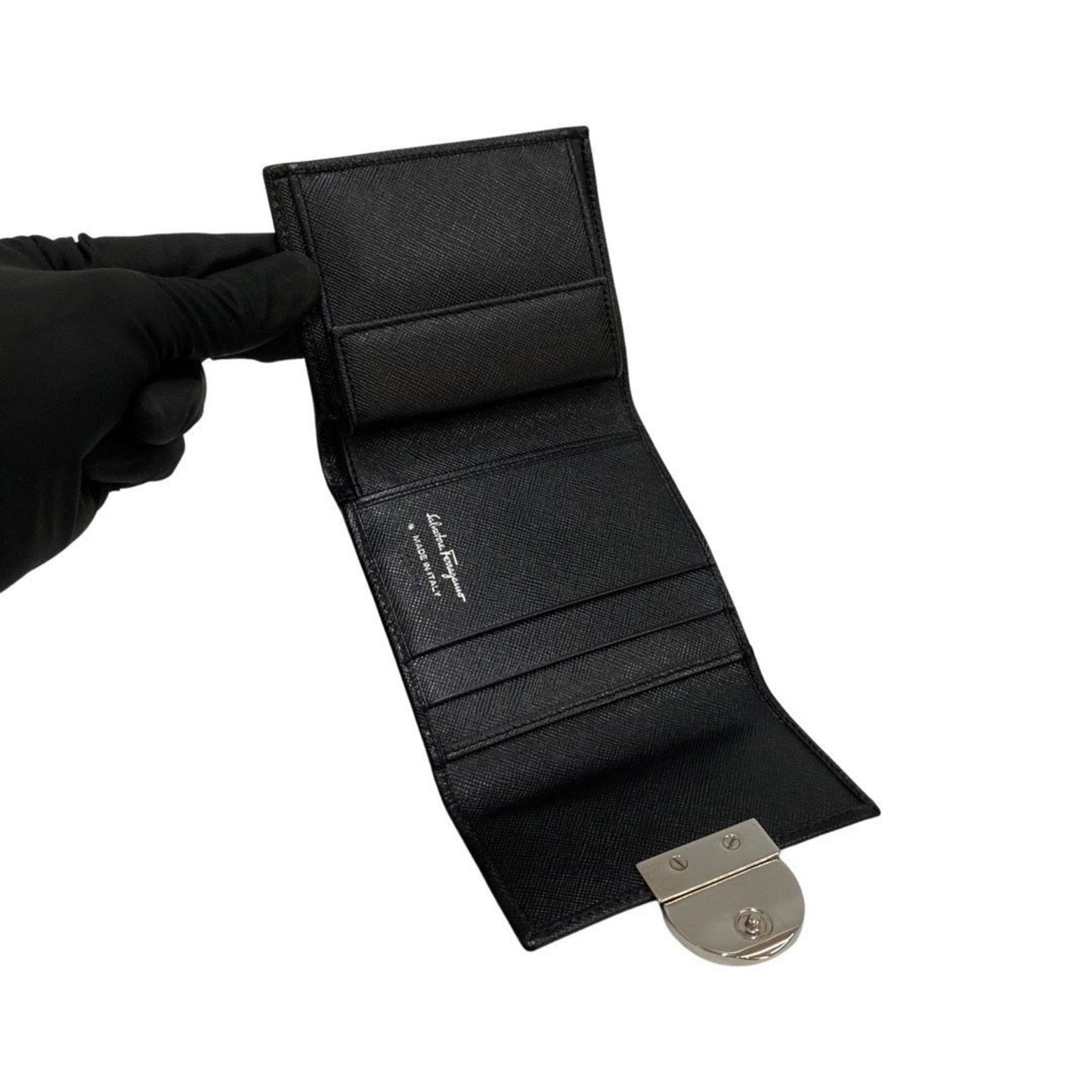 Salvatore Ferragamo Black Leather Wallet