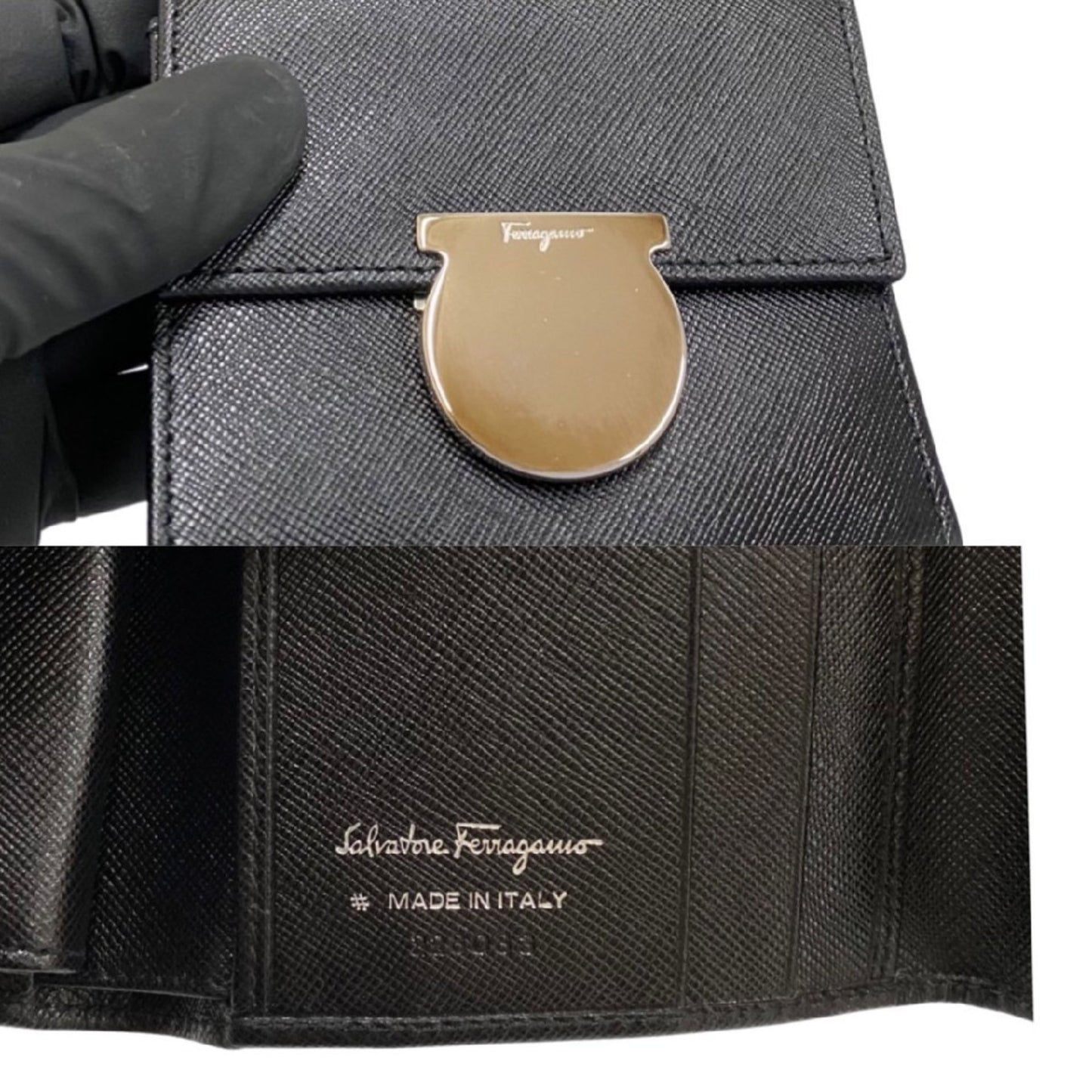 Salvatore Ferragamo Black Leather Wallet