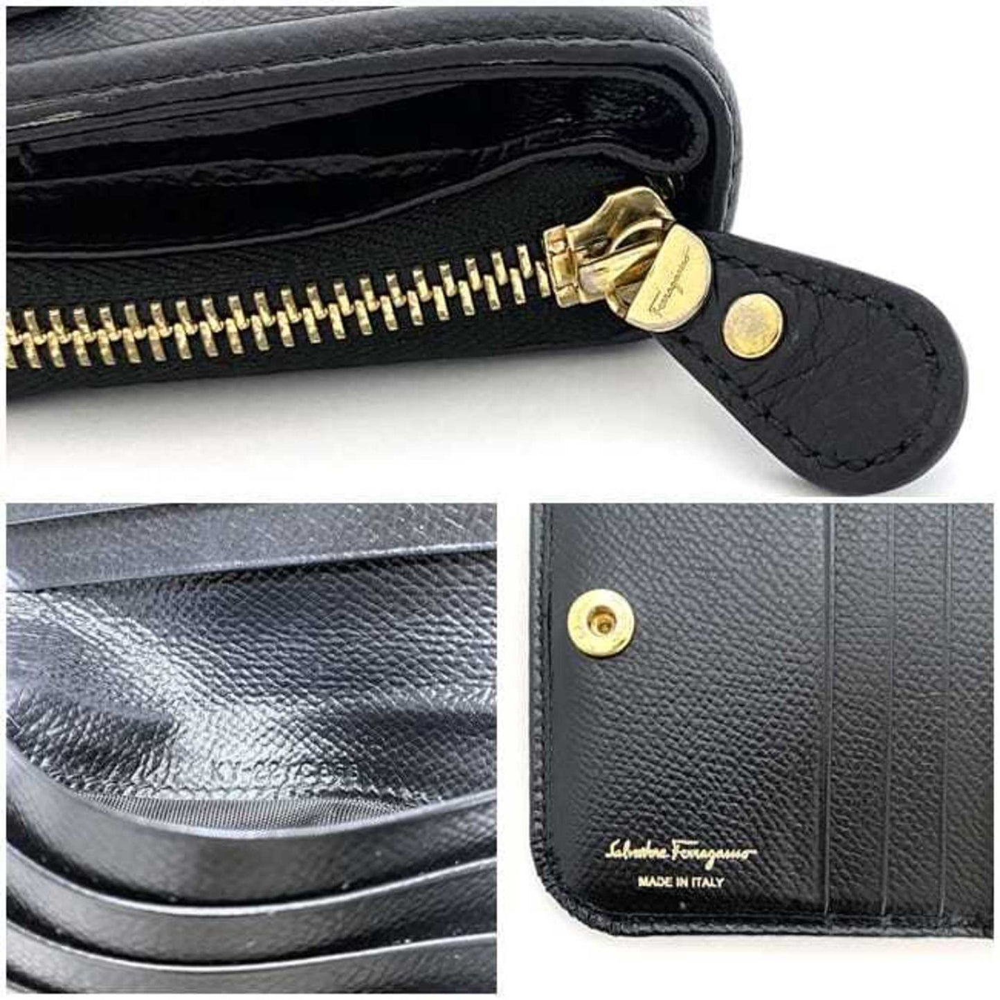 Salvatore Ferragamo Black Leather Vara