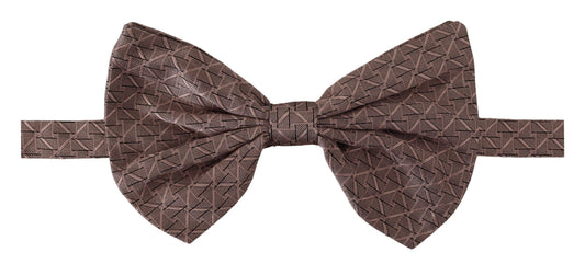 Dolce & Gabbana Elegant Silk Gray Bow Tie - Men'S Formalwear