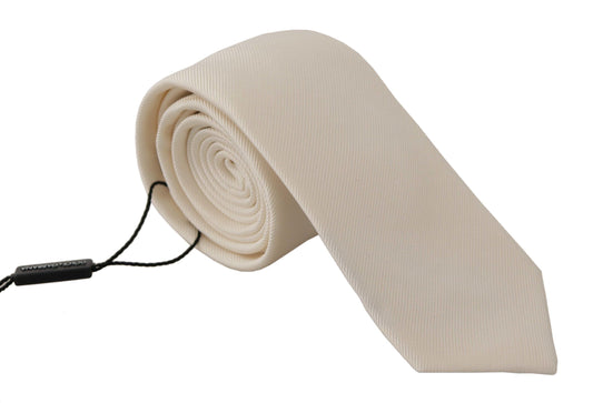 Dolce & Gabbana Elegant White Silk Men'S Tie