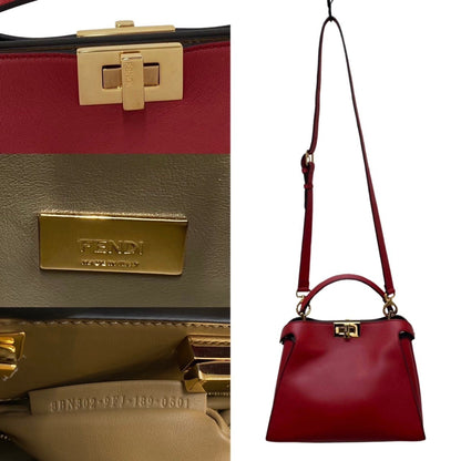 Fendi Red Leather Peekaboo