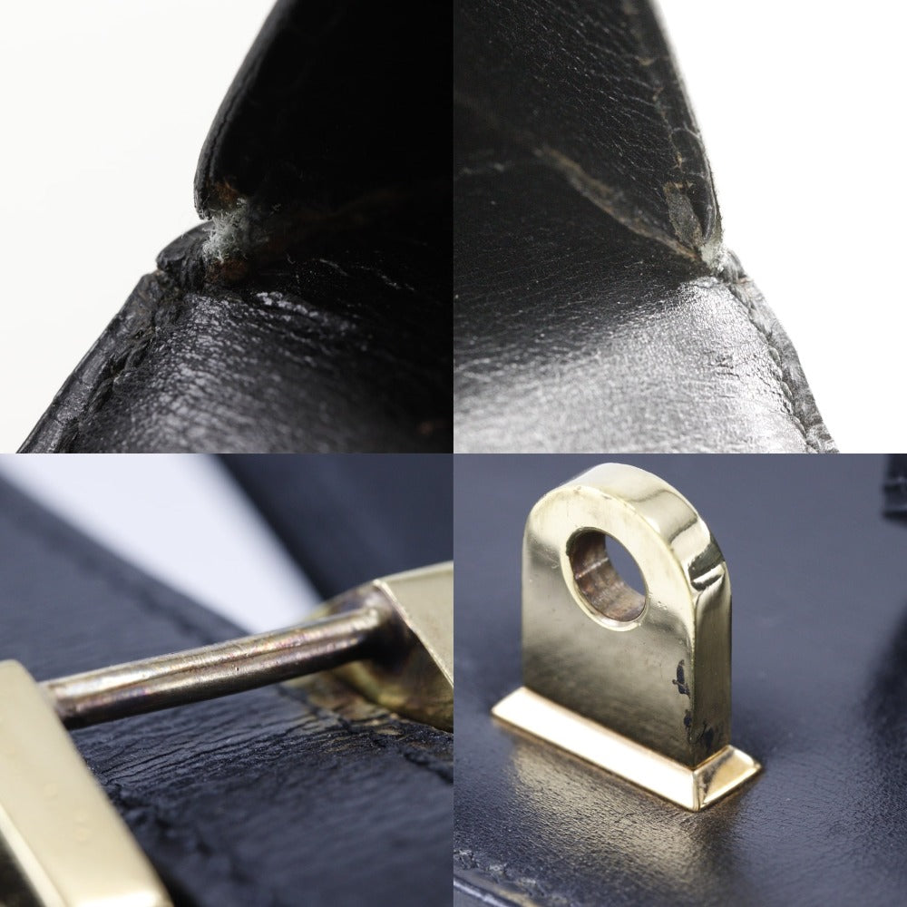 Hermès Black Leather Chaine D'ancre