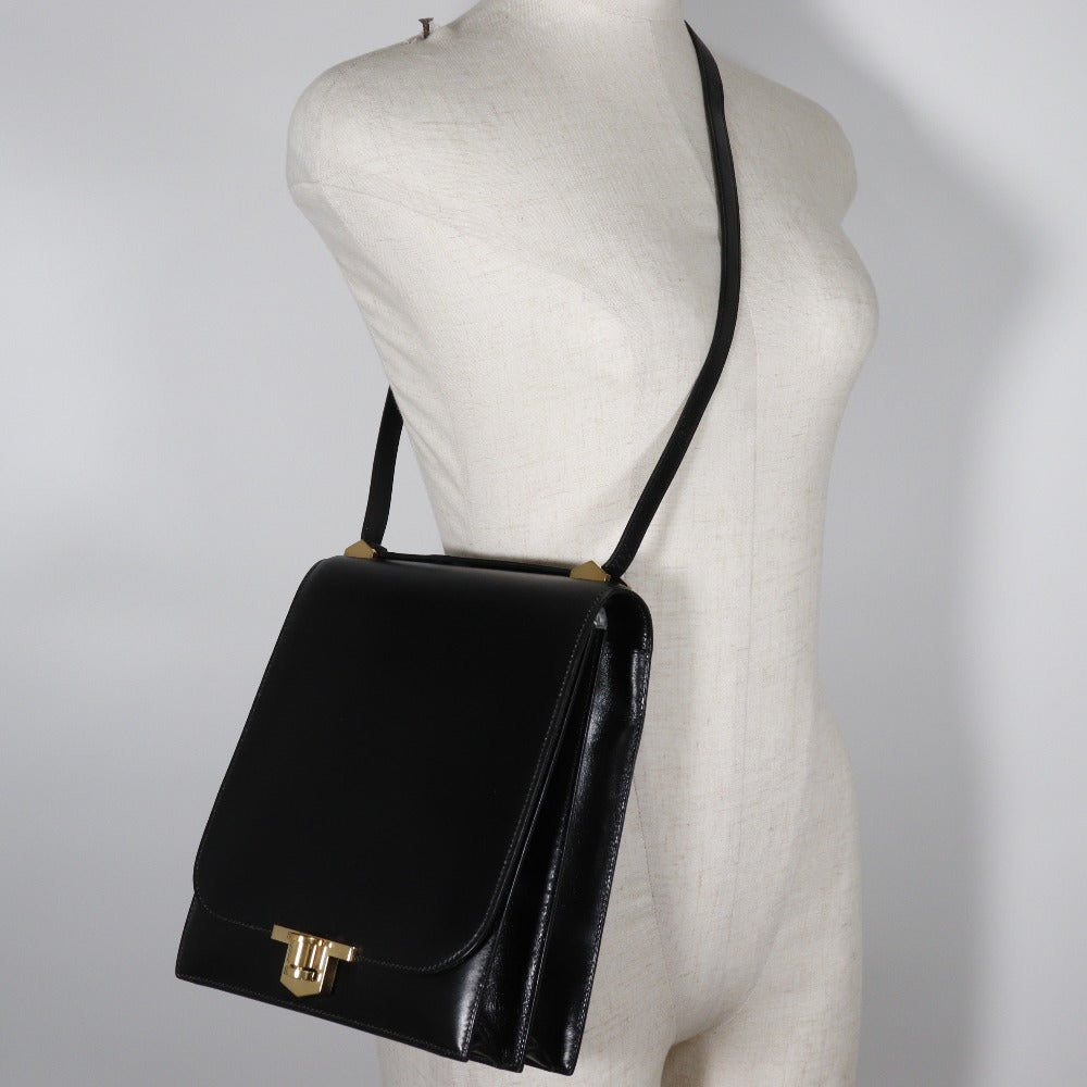 Hermès Black Leather Chaine D'ancre