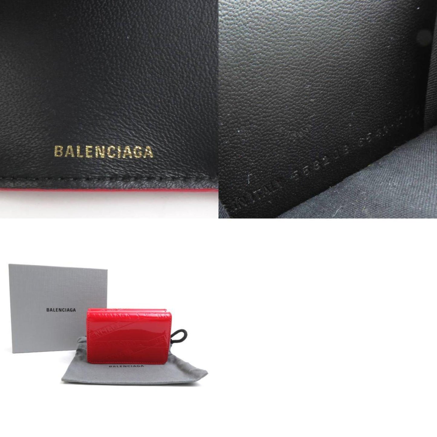 Balenciaga Red Patent Leather Wallet