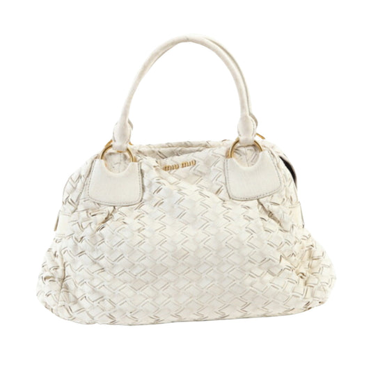 Miu Miu White Leather Handbag