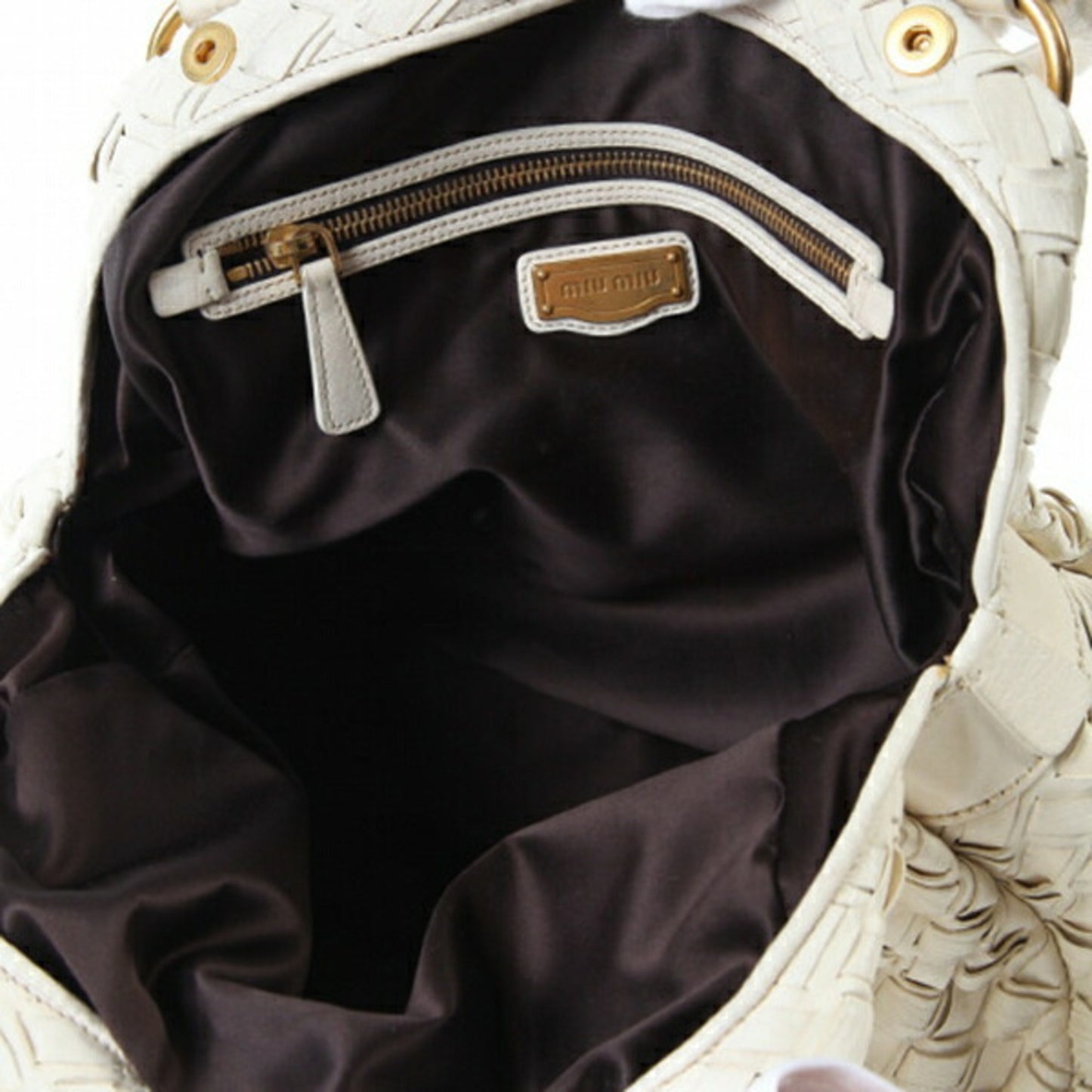 Miu Miu White Leather Handbag