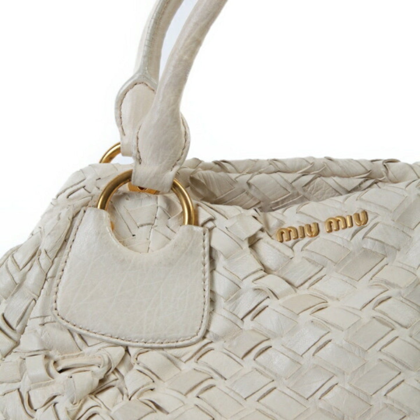 Miu Miu White Leather Handbag