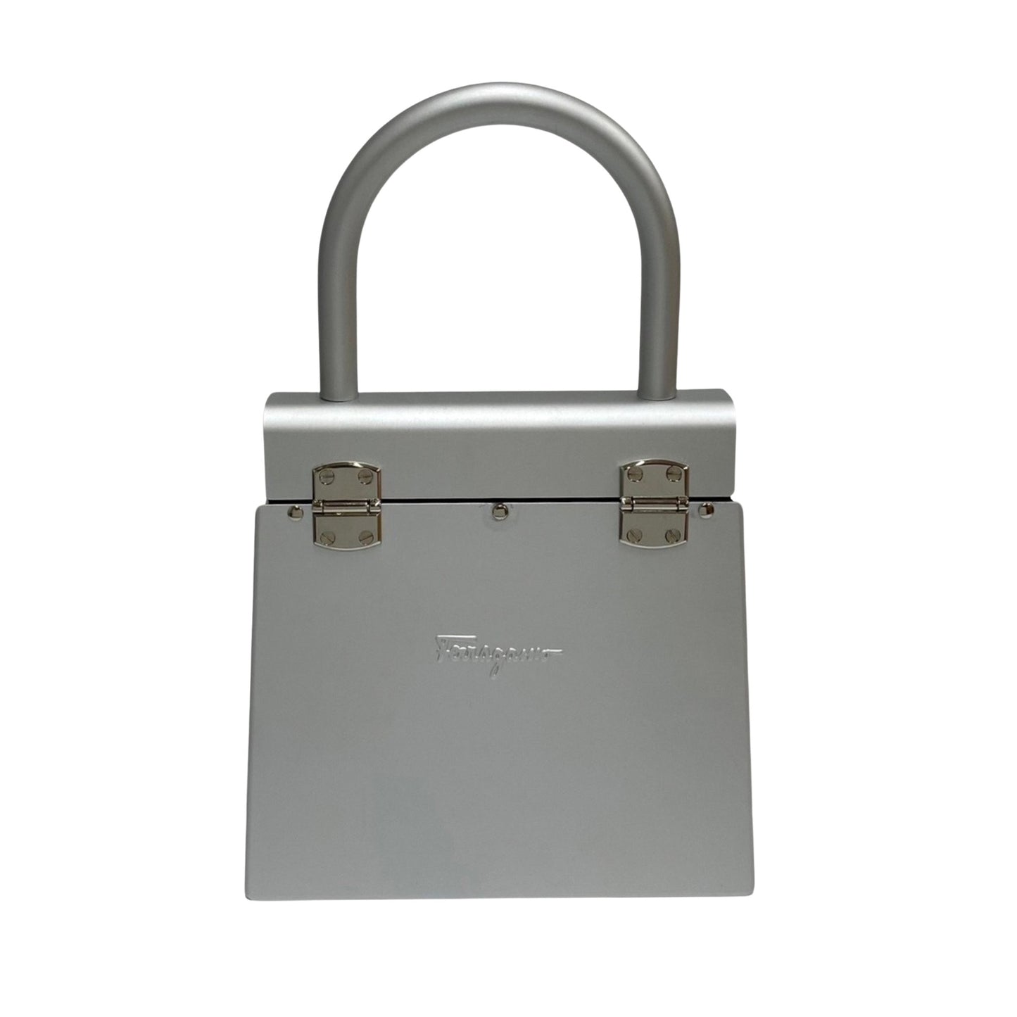 Salvatore Ferragamo Silver Metal Gancini