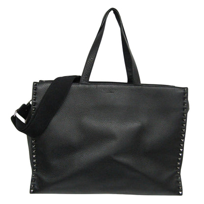 Valentino Garavani Black Leather Lock