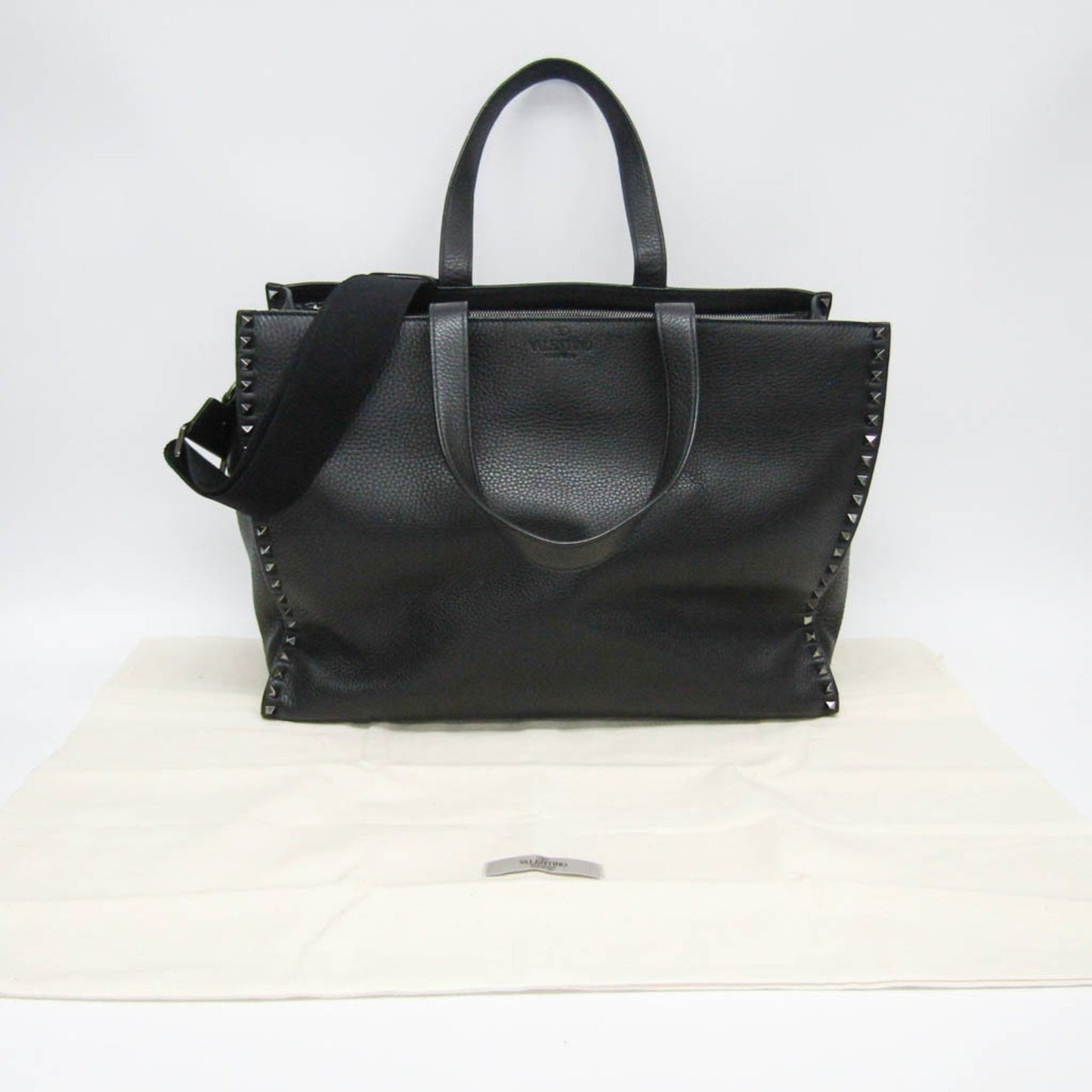 Valentino Garavani Black Leather Lock
