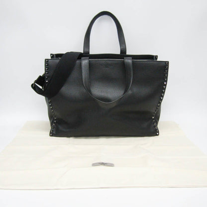 Valentino Garavani Black Leather Lock