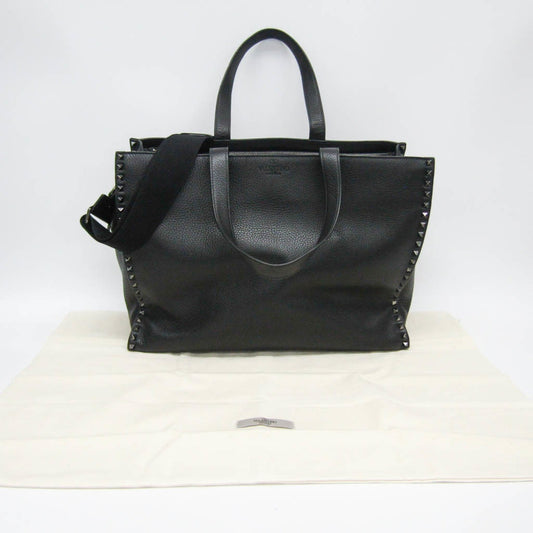 Valentino Garavani Black Leather Lock