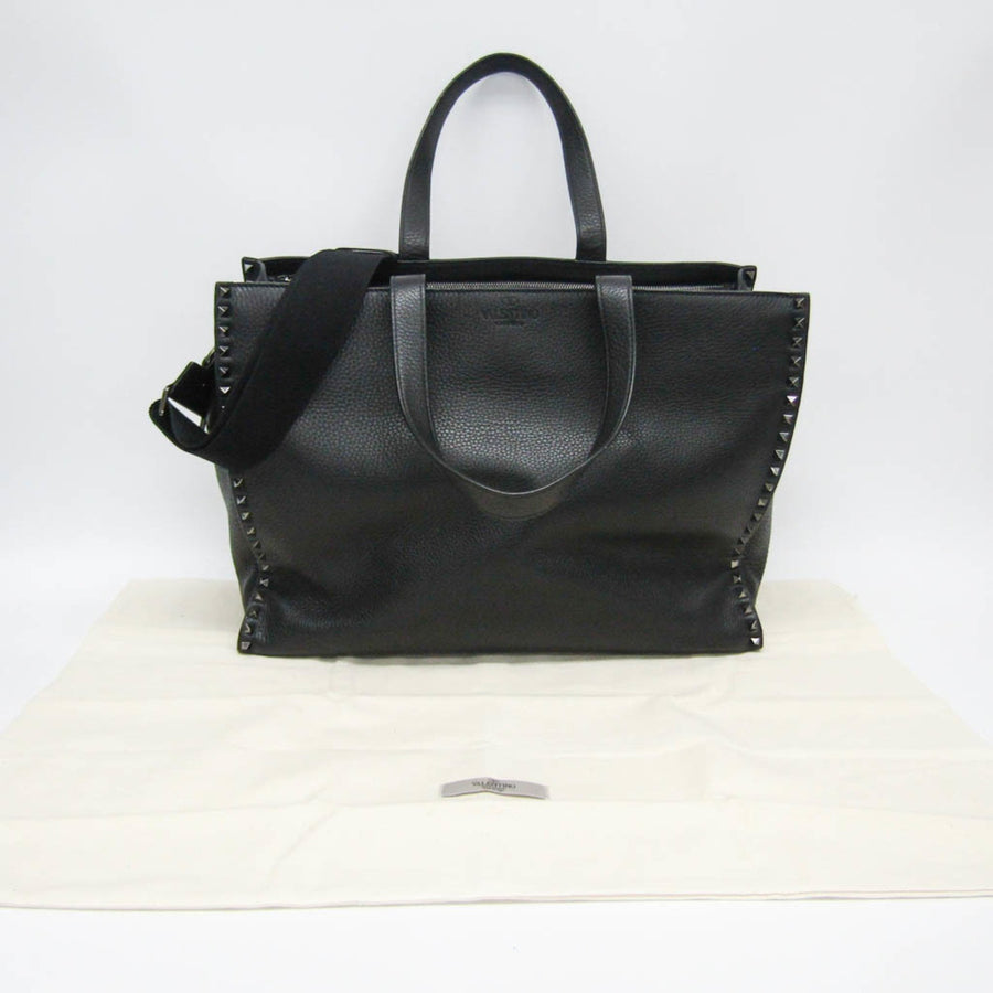 Valentino Garavani Black Leather Lock