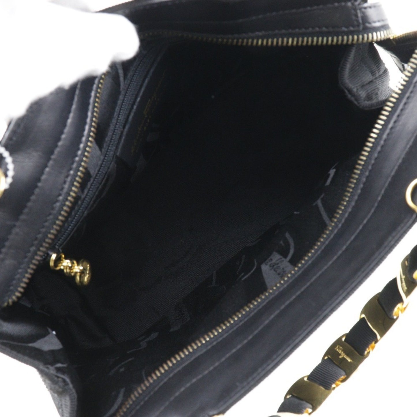 Salvatore Ferragamo Black Canvas Vara