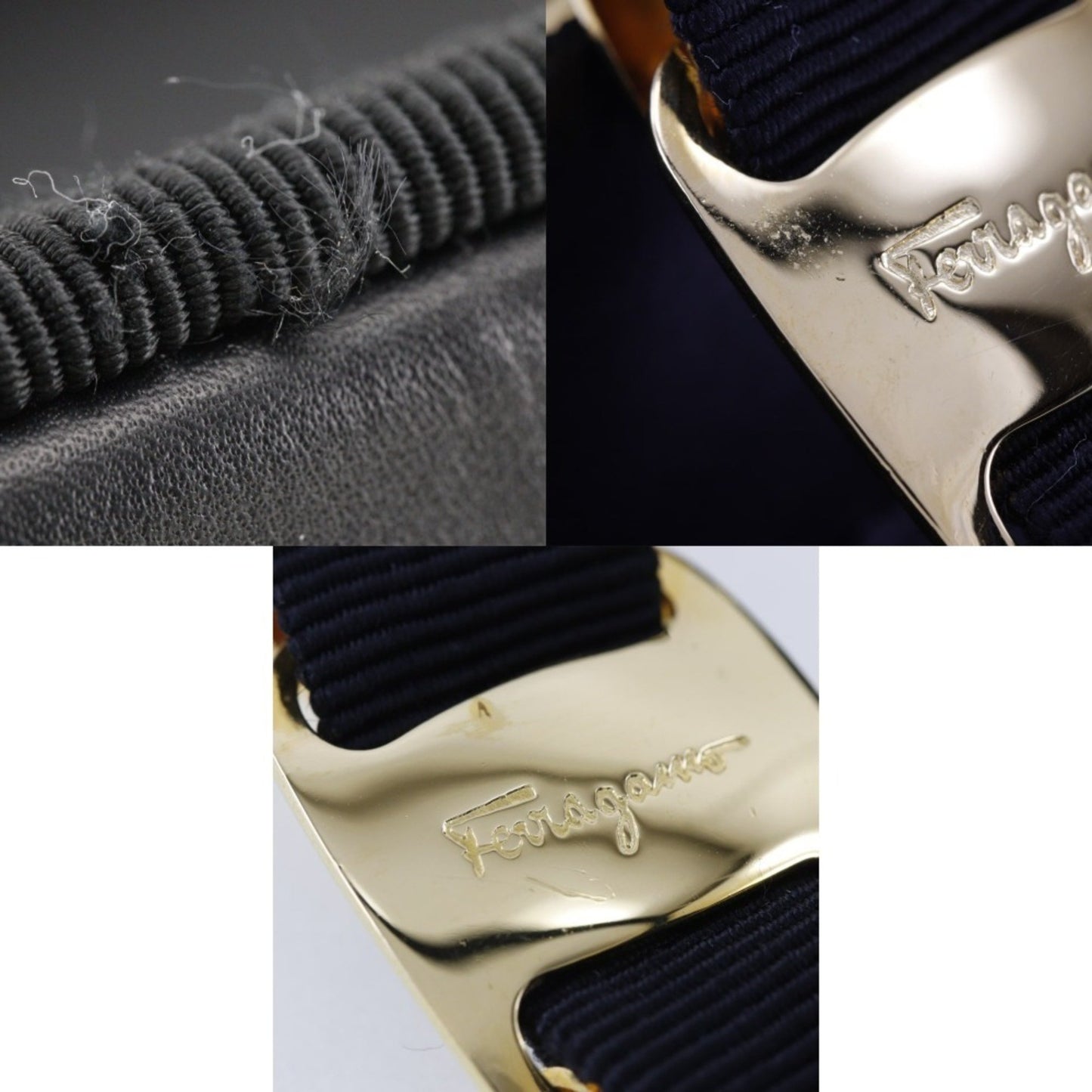 Salvatore Ferragamo Black Canvas Vara