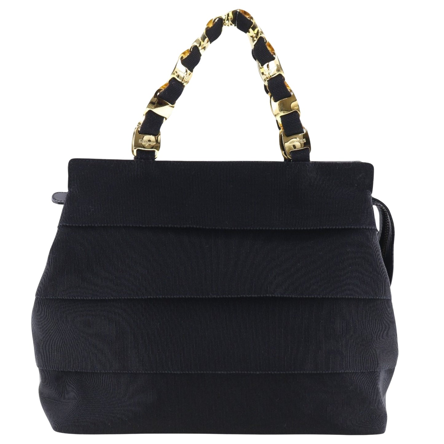 Salvatore Ferragamo Black Canvas Vara