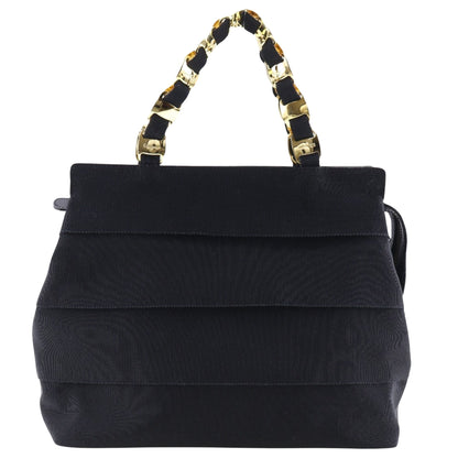 Salvatore Ferragamo Black Canvas Vara