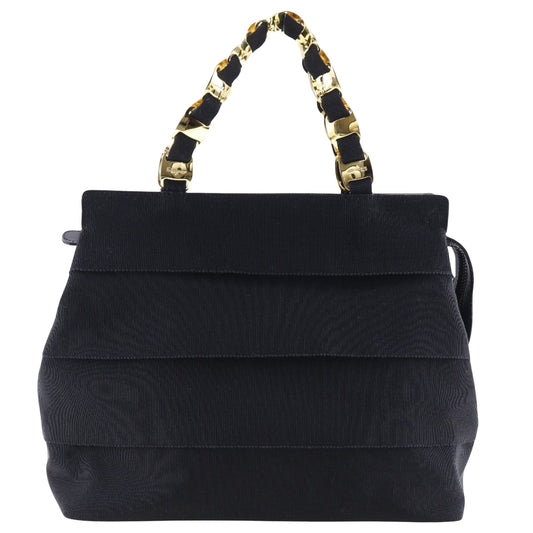 Salvatore Ferragamo Black Canvas Vara