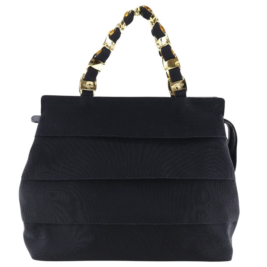 Salvatore Ferragamo Black Canvas Vara