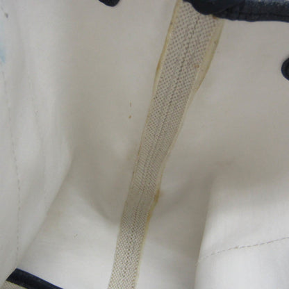 Balenciaga White Canvas Navy Cabas