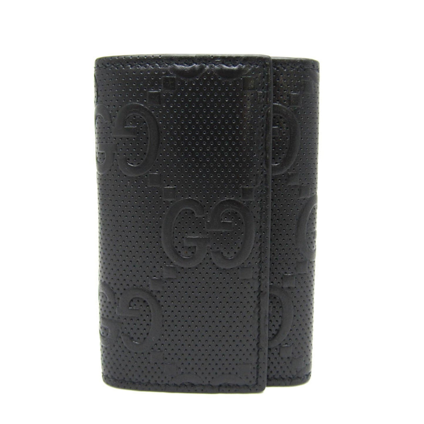 Gucci Black Leather Gg Embossé