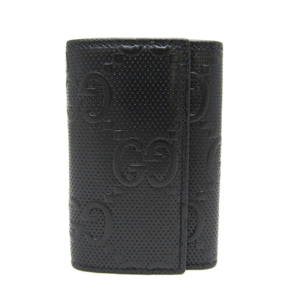 Gucci Black Leather Gg Embossé