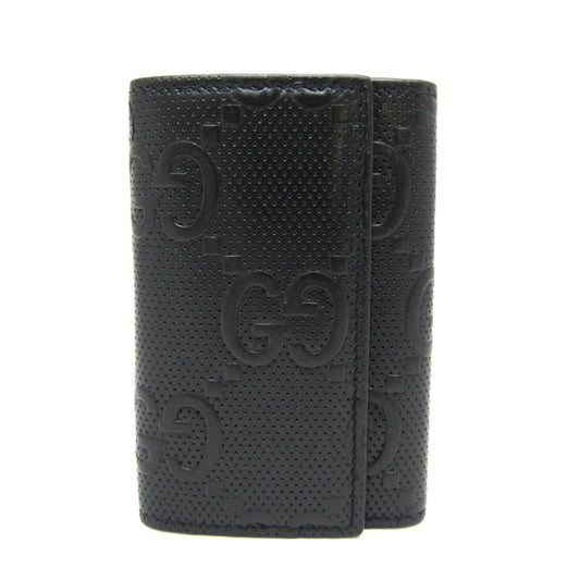 Gucci Black Leather Gg Embossé