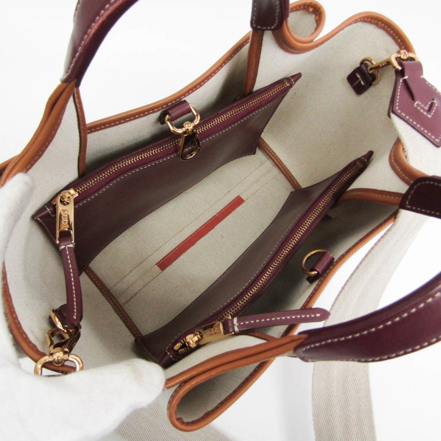 Tod's Brown Canvas Handbag