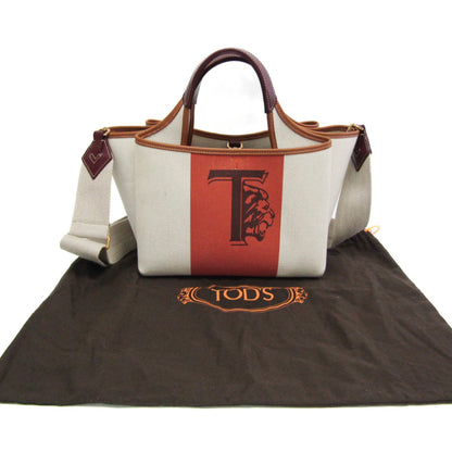Tod's Brown Canvas Handbag