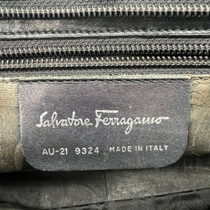 Salvatore Ferragamo Black Canvas Vara
