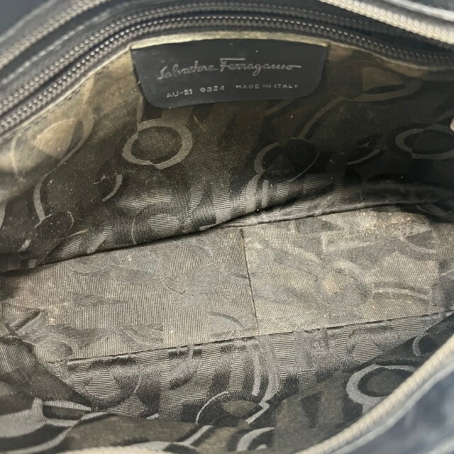 Salvatore Ferragamo Black Canvas Vara